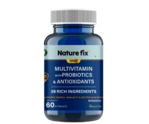 Nature Fix Daily Multivitamin with Probiotics & Antioxidants – 38 Rich Ingredients | Supports Energy, Immunity & Better Digestion – 60 Tablets