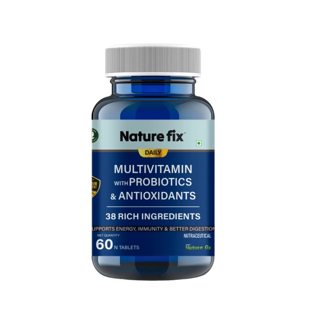 Nature Fix Daily Multivitamin with Probiotics & Antioxidants – 38 Rich Ingredients | Supports Energy, Immunity & Better Digestion – 60 Tablets