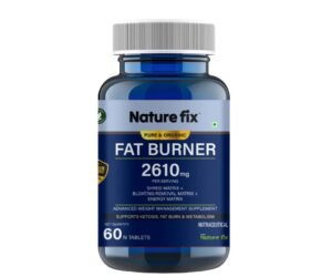 Nature Fix Pure & Organic Fat Burner – 2610mg | Shred Matrix + Bloating Removal Matrix + Energy Matrix | Supports Ketosis, Fat Burn & Metabolism – 60 Tablets