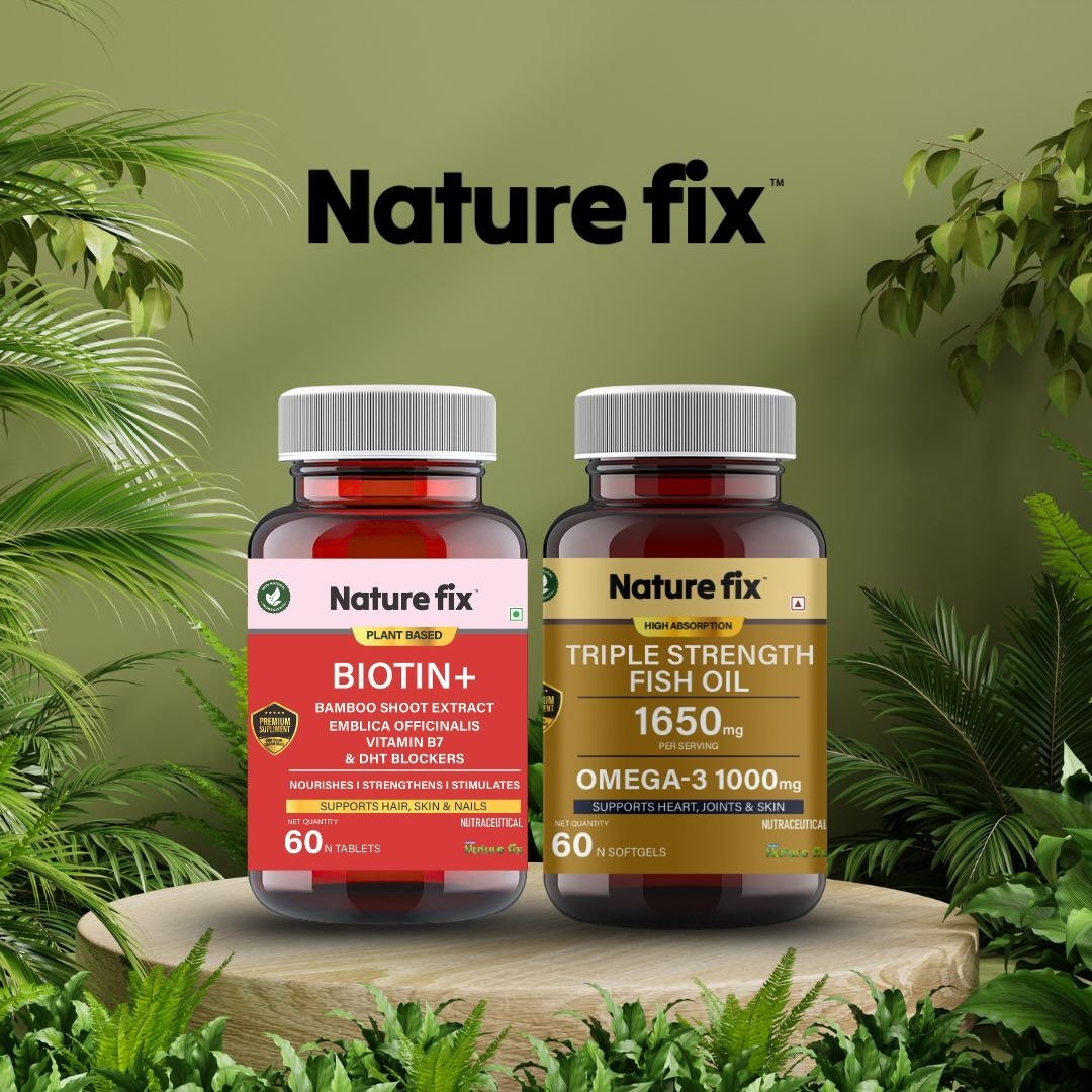 Nature Fix Biotin+ And Triple Strength Fish Oil Combo